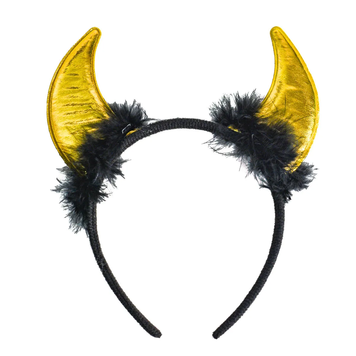 Diadema con Orejas de Diablo color Oro para Disfraz
